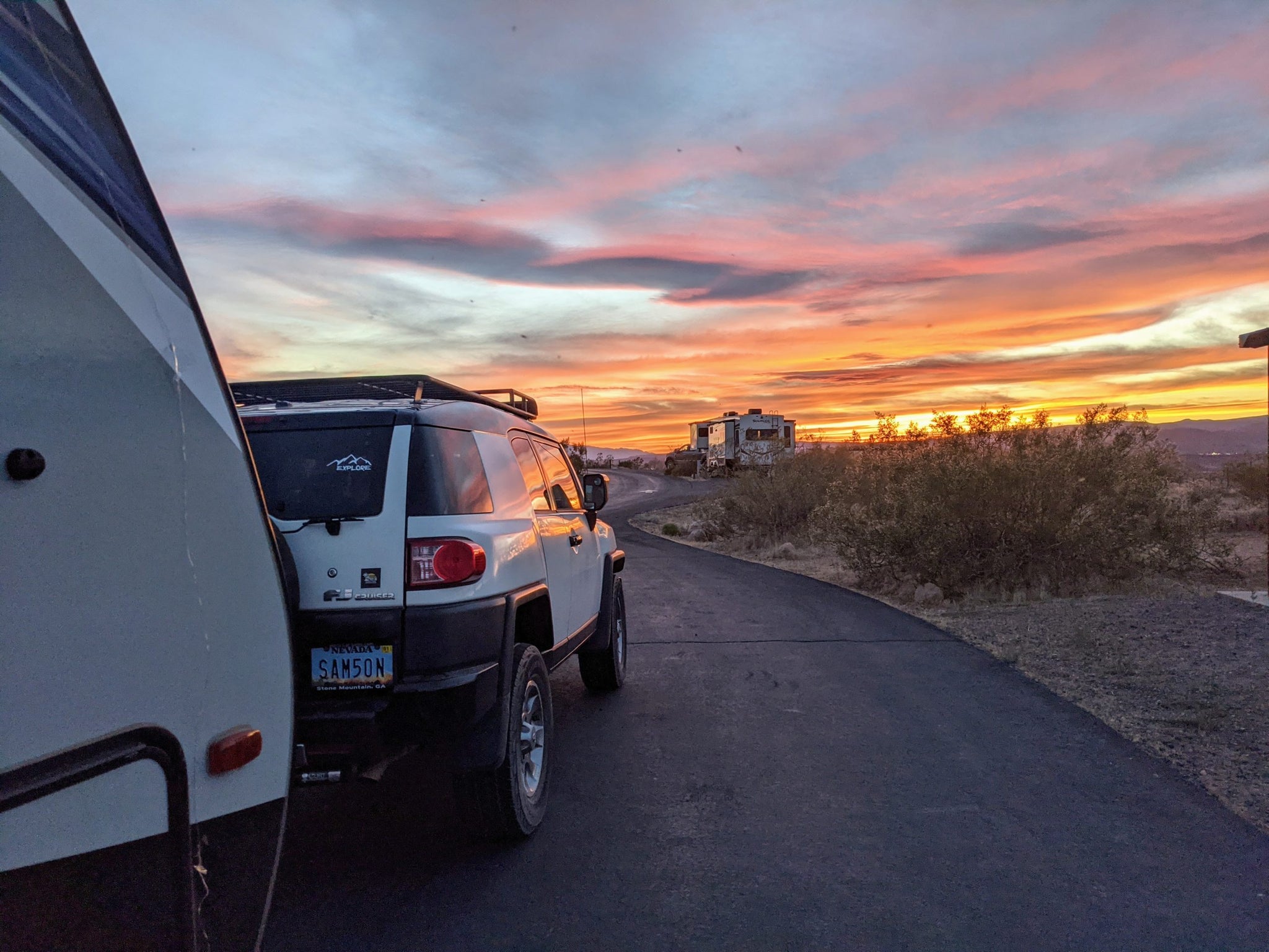 FJ Cruiser pulling TAXA trailer